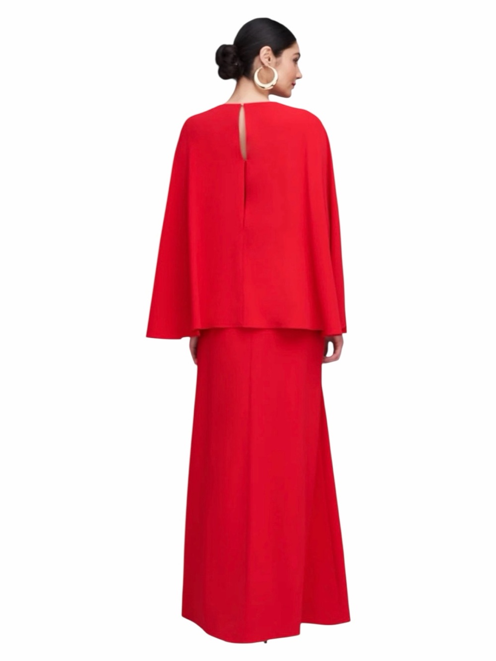 NWT: Halston OLAYA GOWN IN FLUID CREPE, Red, Size 0 - Picture 2 of 11